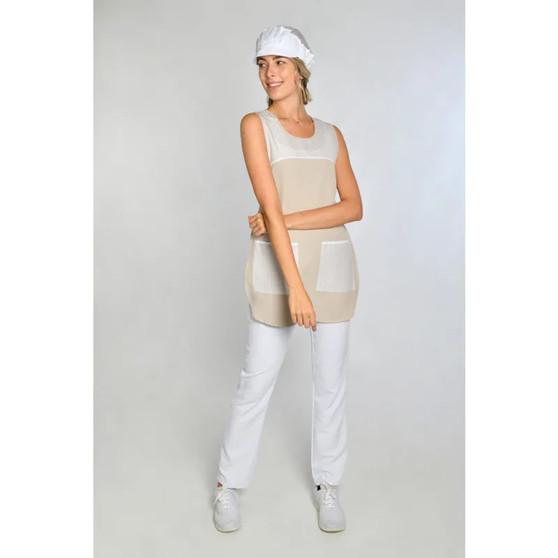 ESTOLA LABORAL DE MICROFIBRA RAYAS BEIGE  DYNEKE
