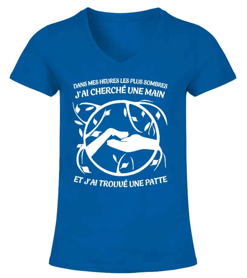 ET J'AI TROUVÉ UNE PATTE Camiseta cuello pico Mujer