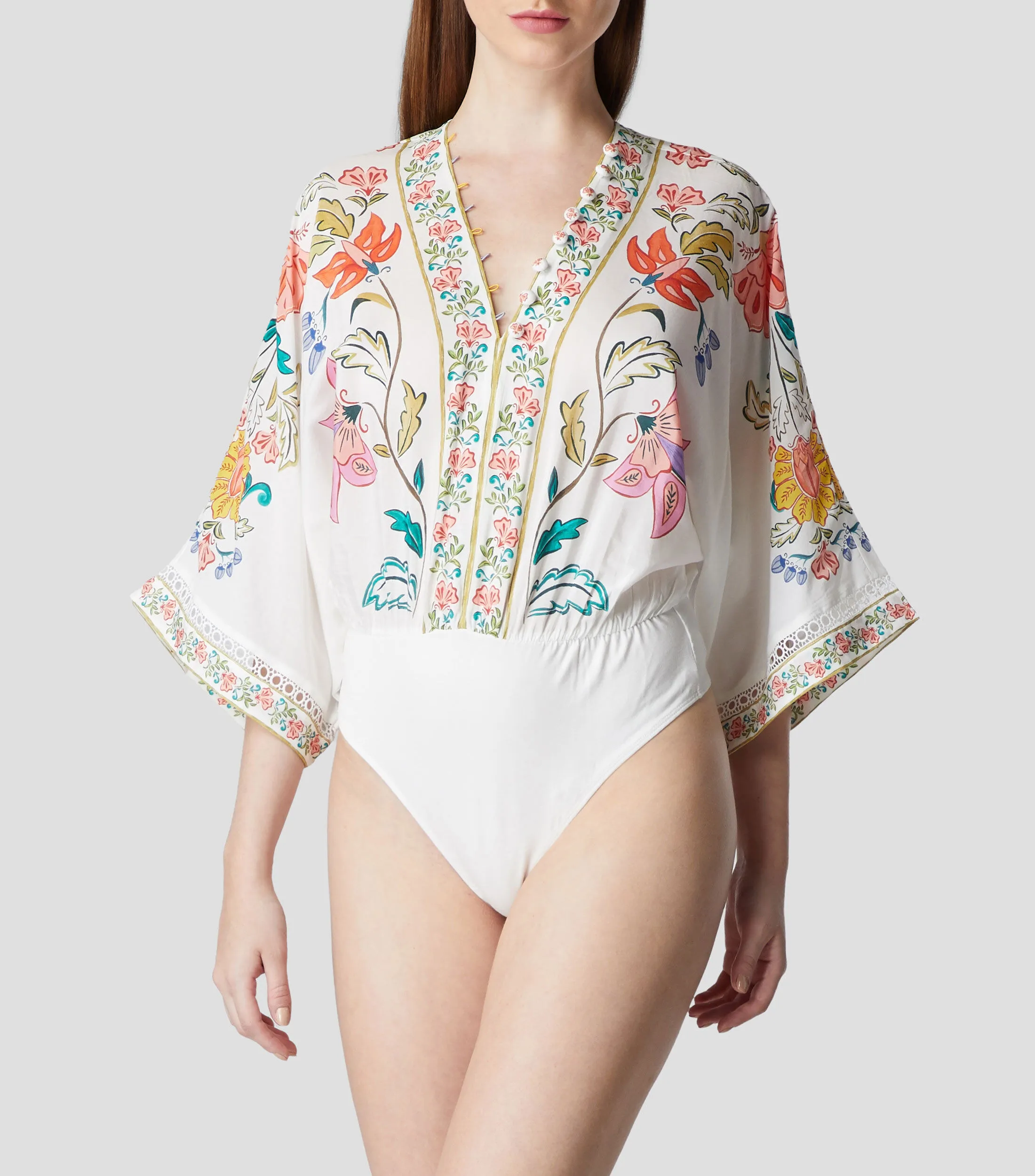 FARM RIO Body Cuello V Manga 3,4 Mujer