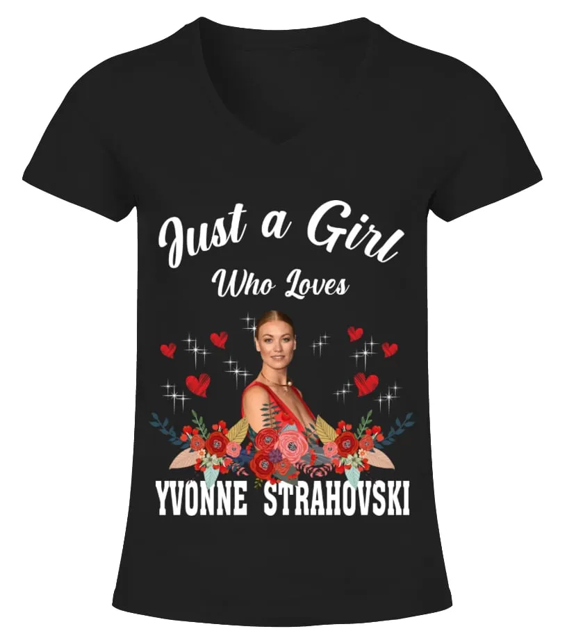 GIRL WHO LOVES YVONNE STRAHOVSKI Camiseta cuello pico Mujer