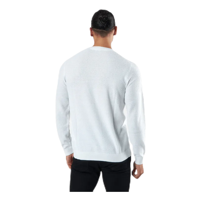 Jack & Jones Blacamp Knit Structure Crew Neck White