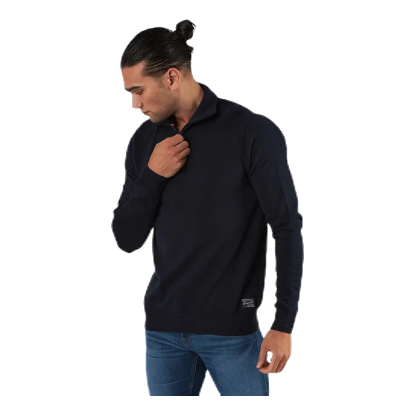 Jack & Jones Eli Knit High Neck Zip White