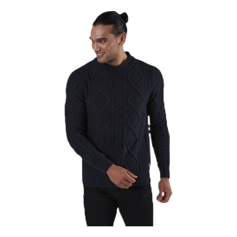 Jack & Jones Julian Knit Cable High Neck Blue