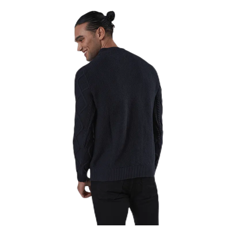 Jack & Jones Julian Knit Cable High Neck Blue