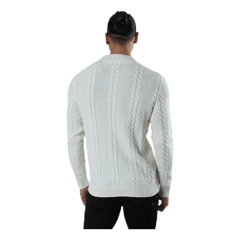 Jack & Jones Julian Knit Cable High Neck White