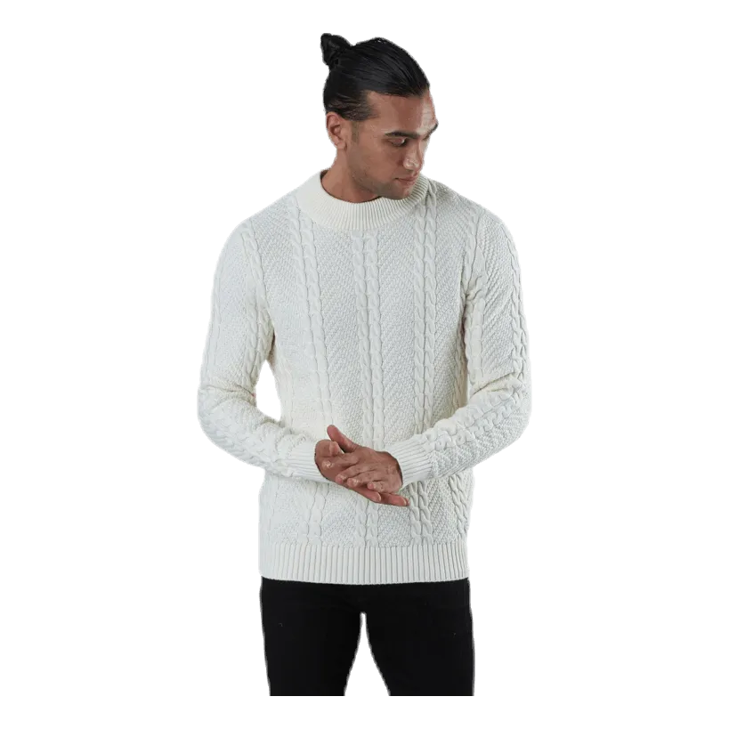 Jack & Jones Julian Knit Cable High Neck White