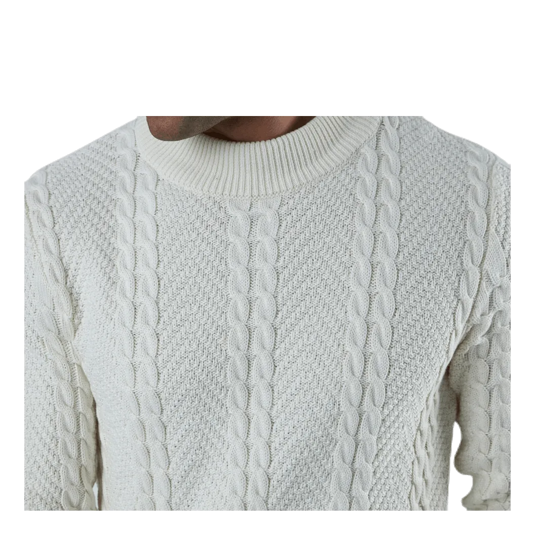 Jack & Jones Julian Knit Cable High Neck White