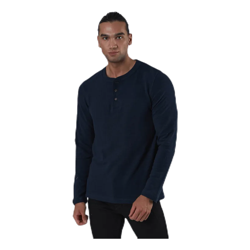Jack & Jones Ray Tee Ls Henley Blue