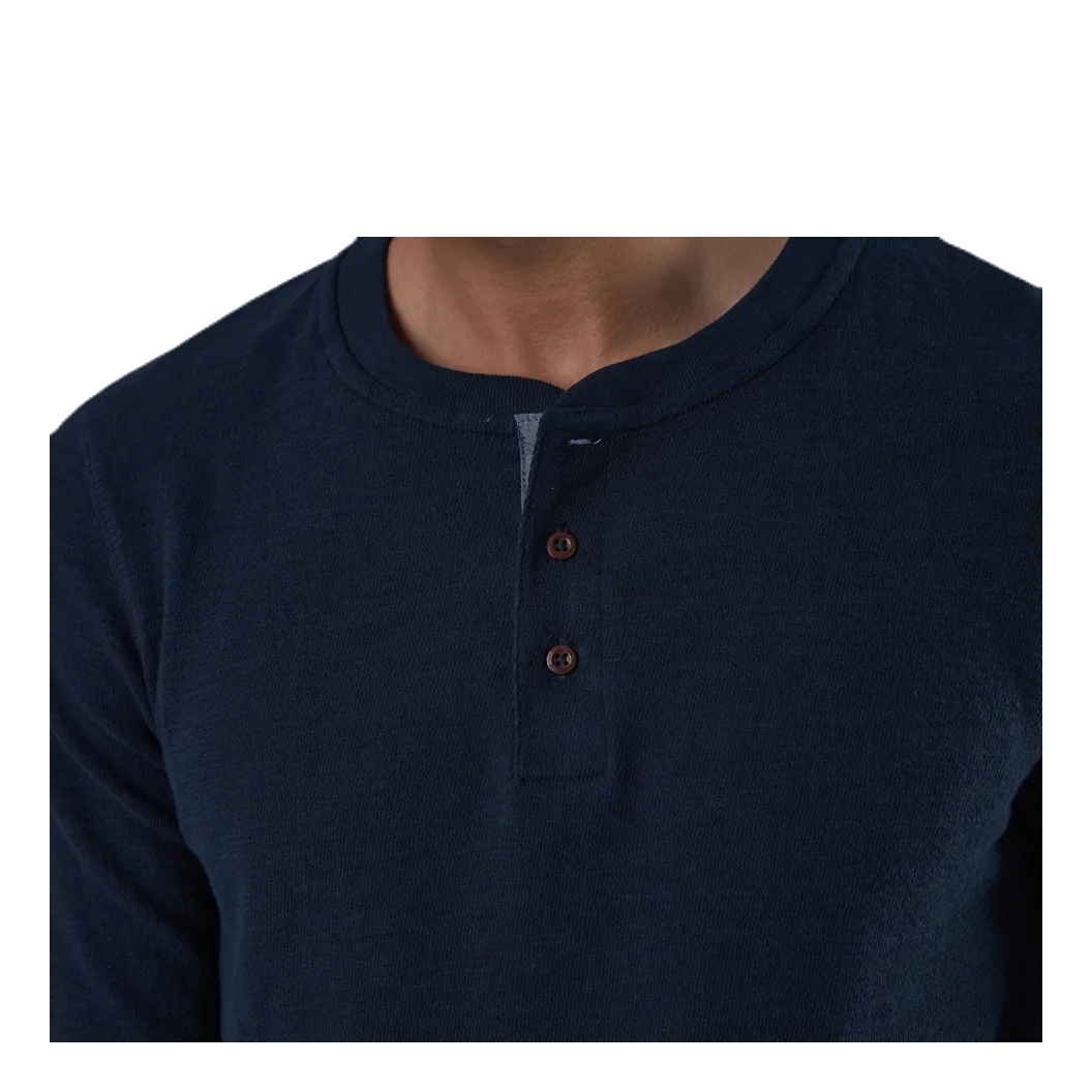 Jack & Jones Ray Tee Ls Henley Blue