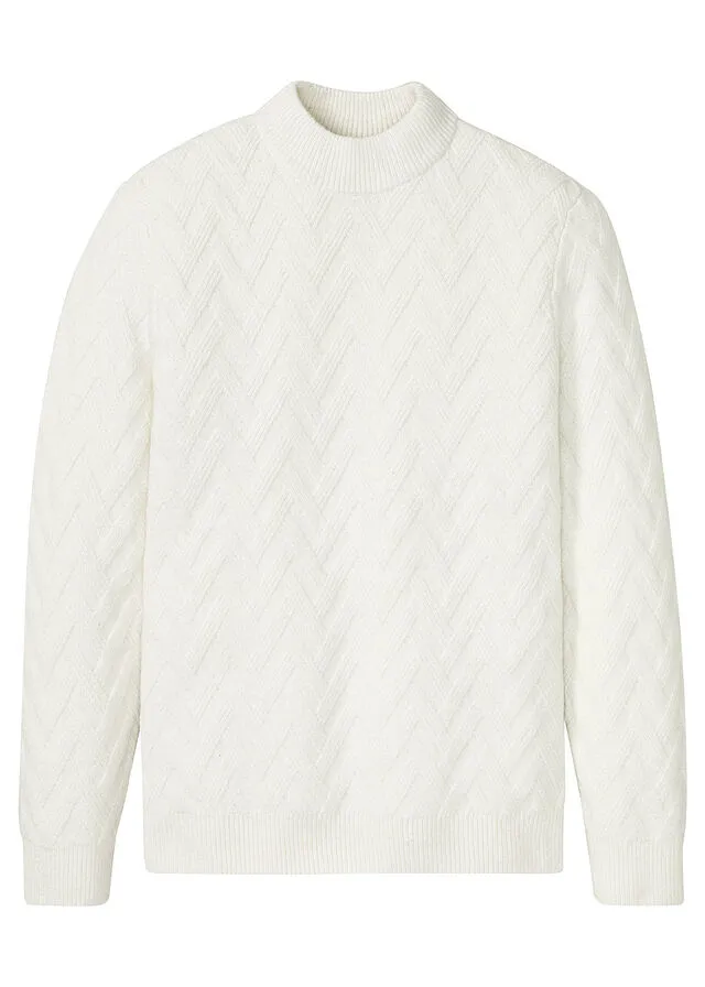Jersey de cuello alto Blanco lana