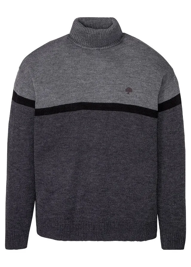 JERSEY DE CUELLO ALTO GRISNEGROANTRACITA JASPEADO