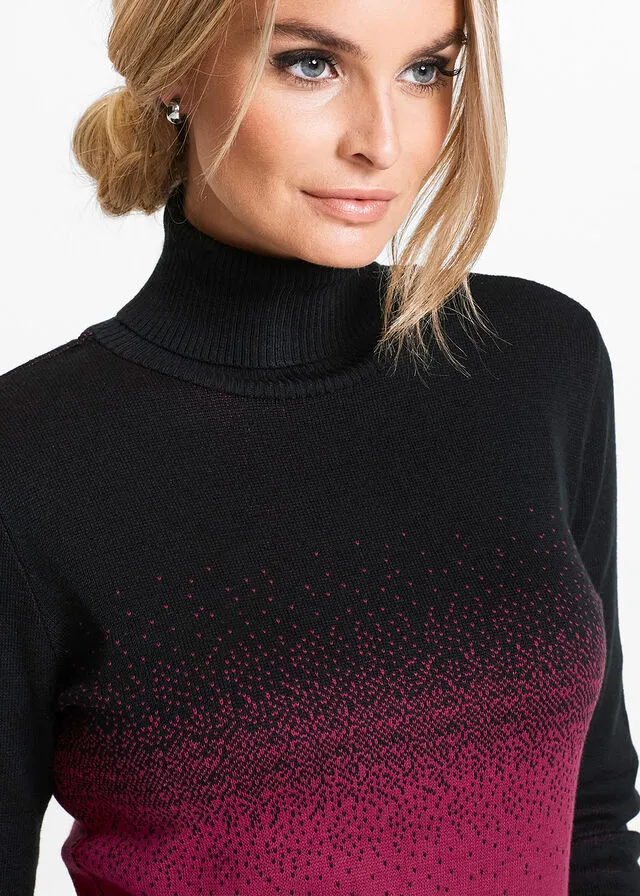 JERSEY DE CUELLO ALTO NEGROGRANATE