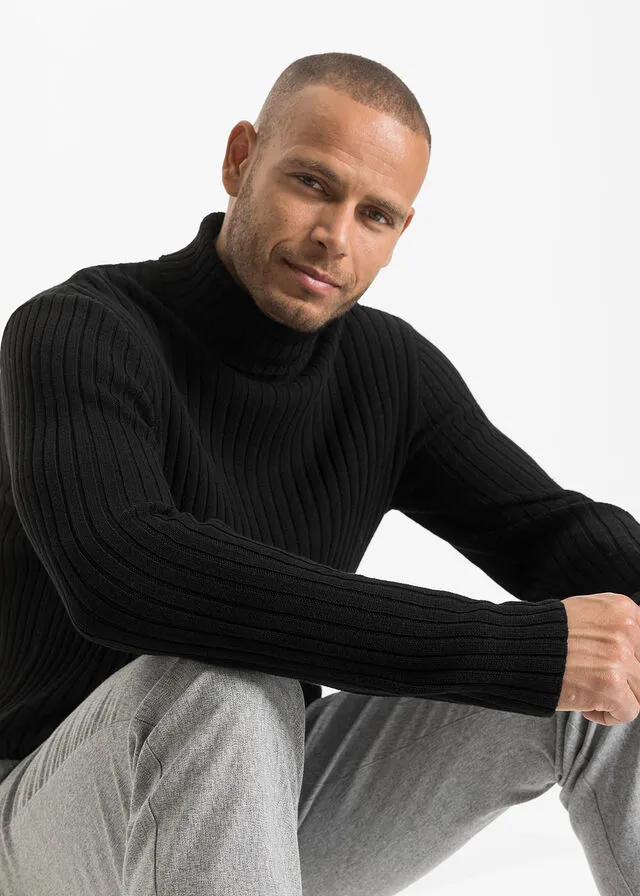 Jersey de cuello alto Negro