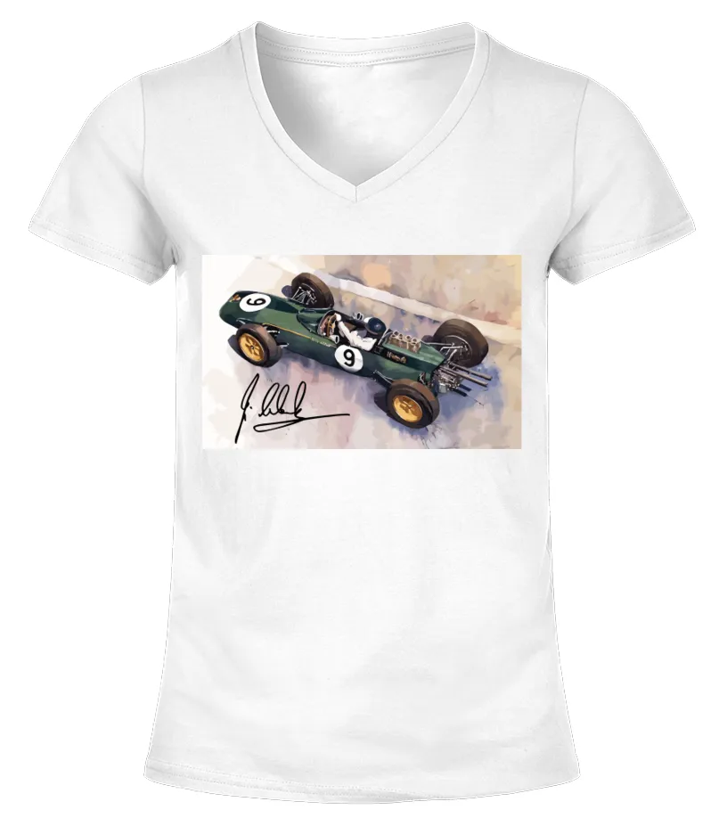 Jim Clark Monaco 1963 WT Camiseta cuello pico Mujer