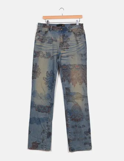 Just Cavalli Jeans azul estampado combinado