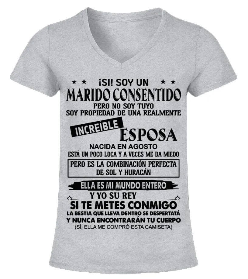 Lo siento soy una mujer mimada, pero no la tuya, soy propiedad de un marido rea… Camiseta cuello pico Mujer