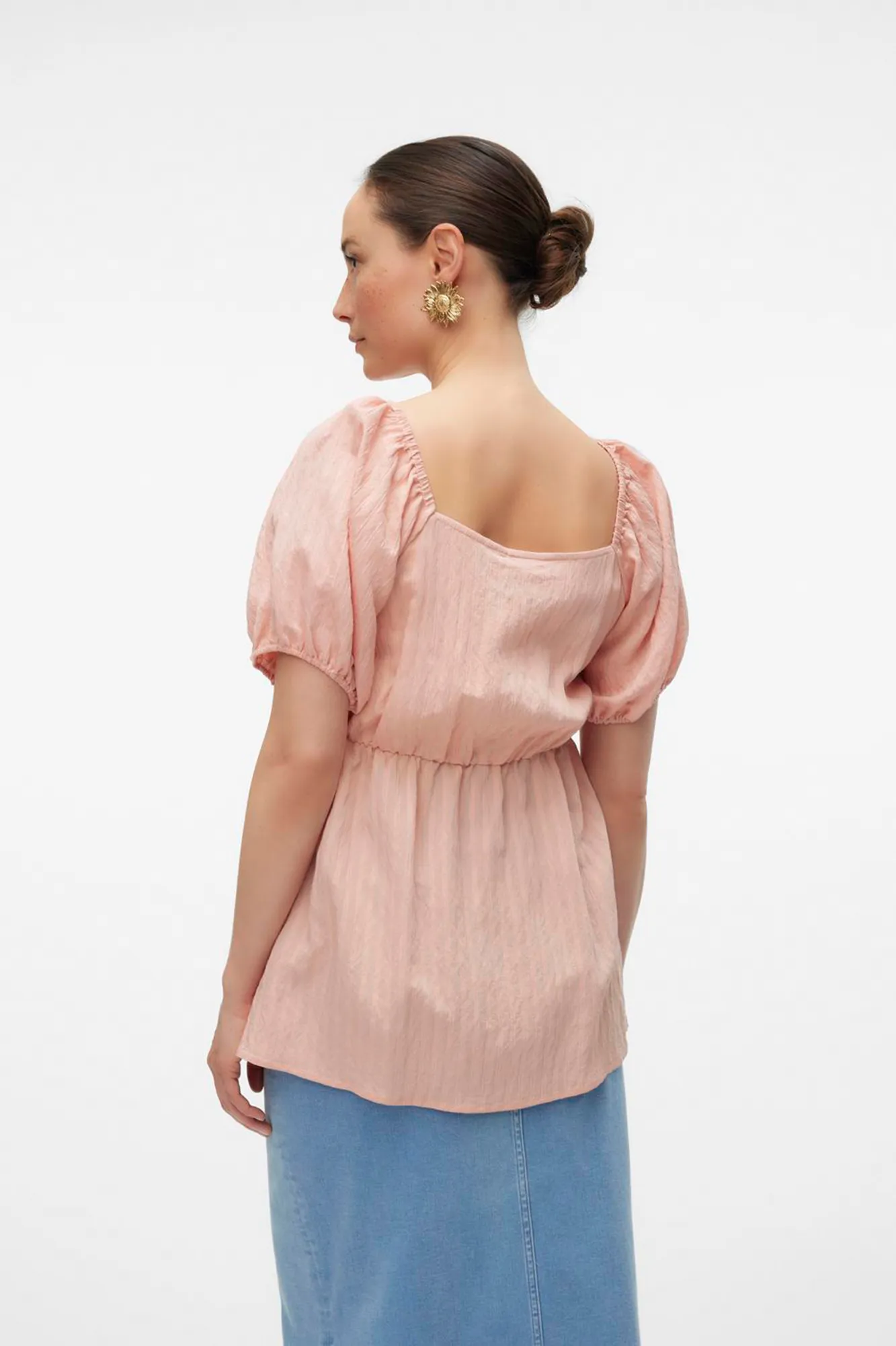 Mamalicious Top de manga corta abullonada maternity y lactancia