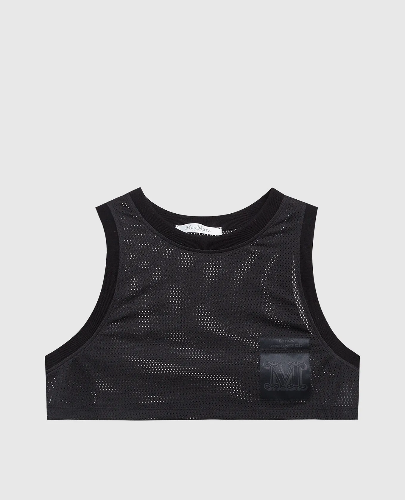 Max Mara Black Lacca Perforated Top