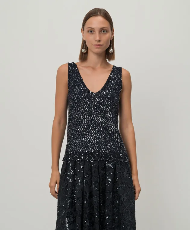Max Mara Weekend NARVA blue top with sequins