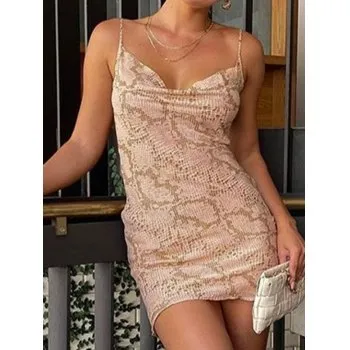 Minivestido con estampado de serpiente