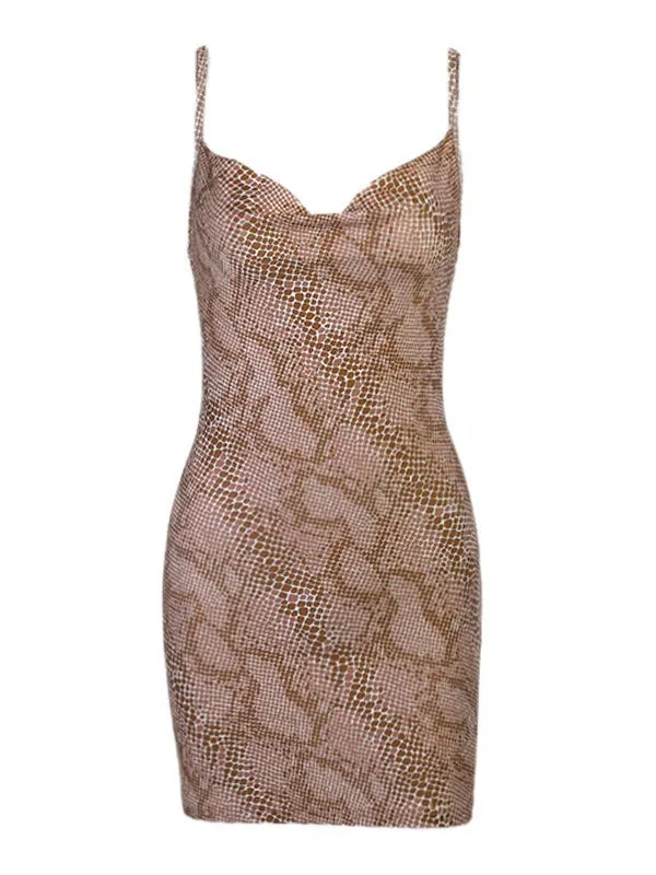 Minivestido con estampado de serpiente