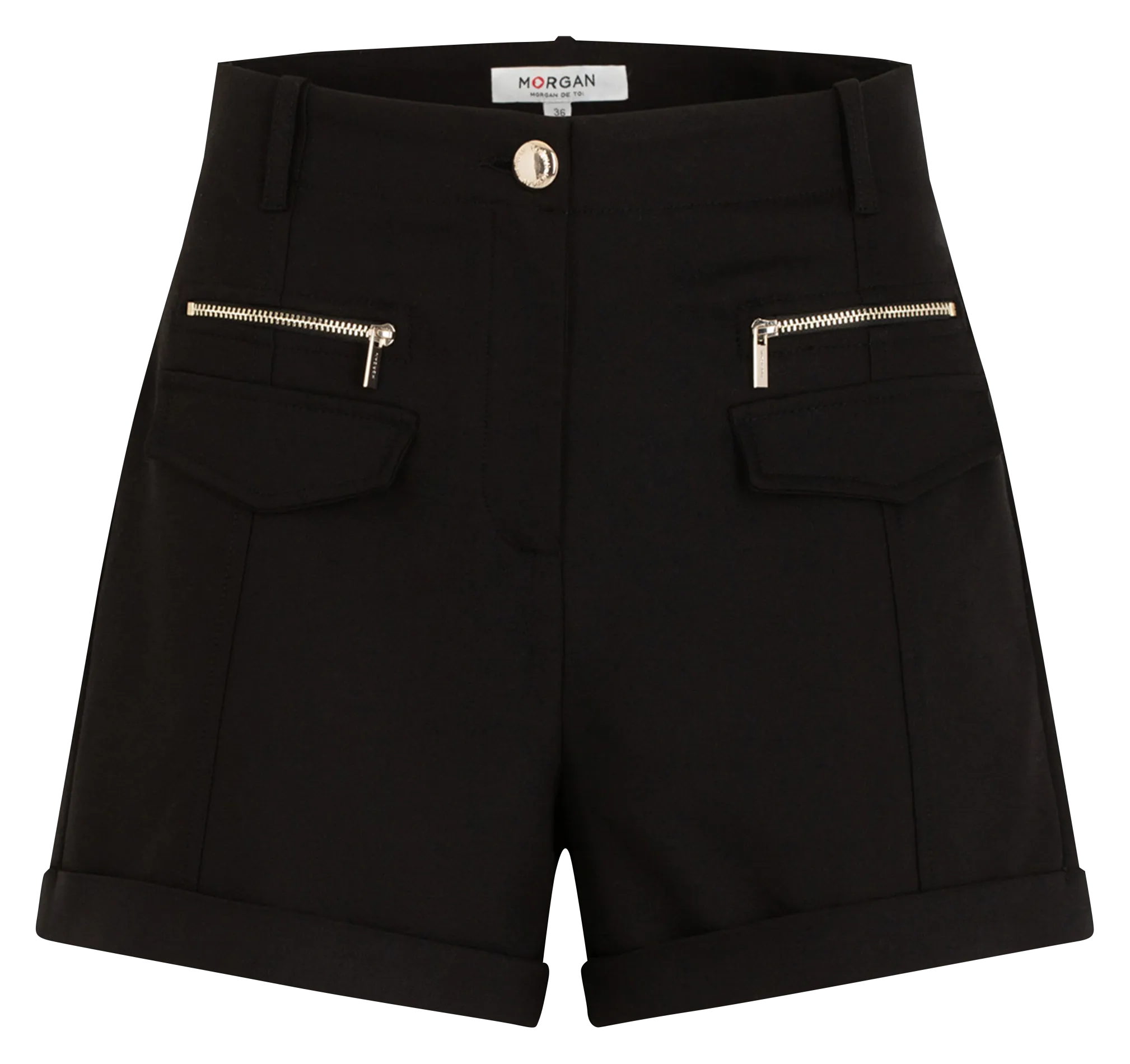 MORGAN SHAKO.F  SHORT DE MEZCLA DE ALGODóN DE TALLE ALTO EN NEGRO
