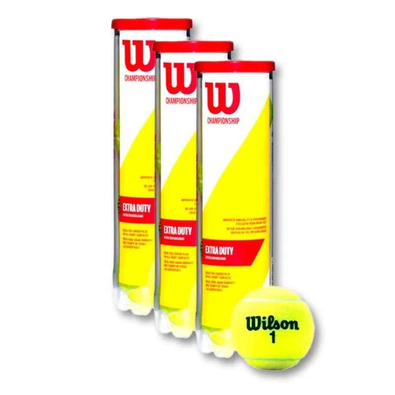 Pack de 3 Botes de 4 Pelotas Wilson Championship Extra Duty | Wilson