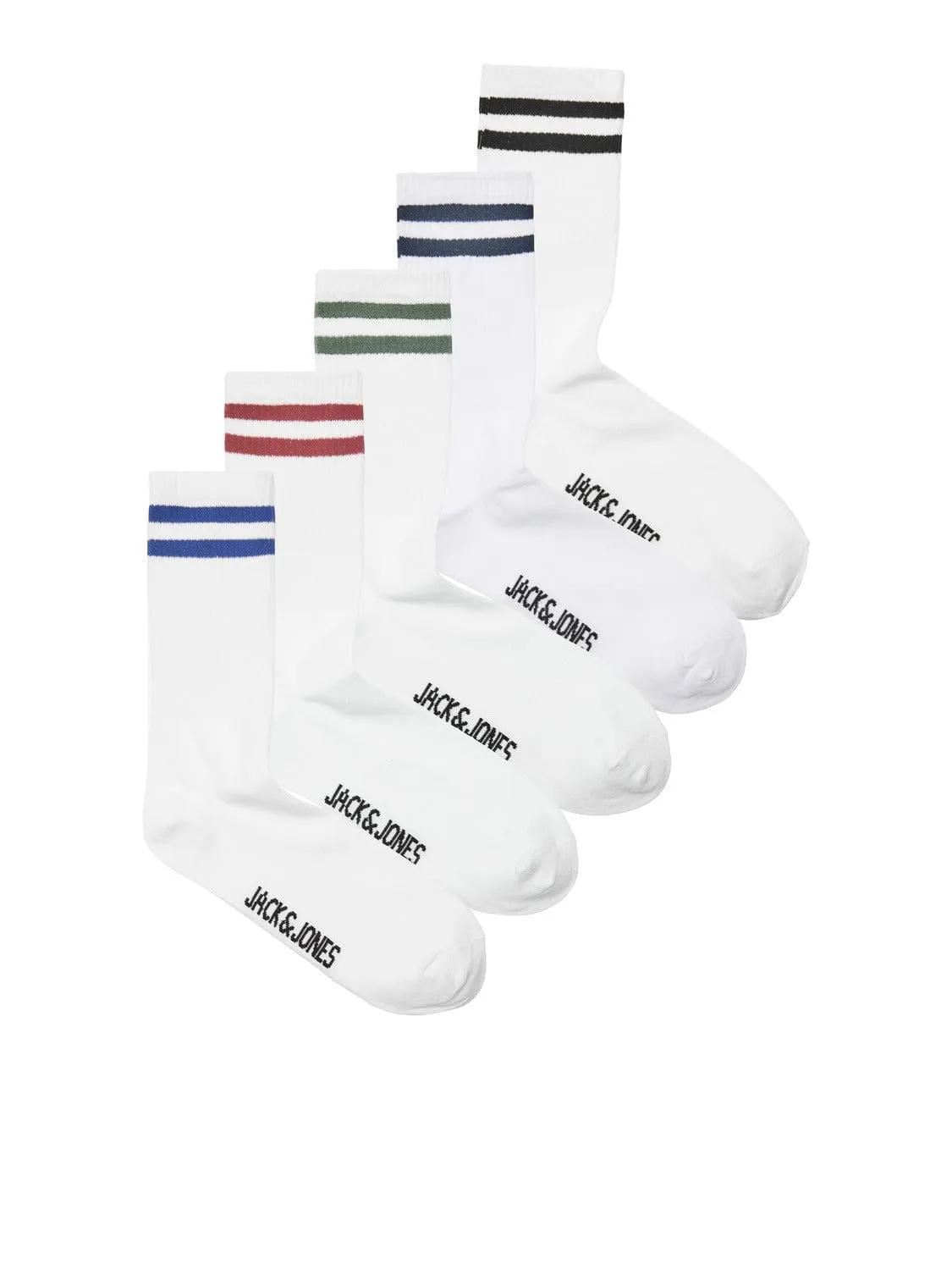 PACK DE 5 CALCETINES ALTO BLANCOS  JACFURY