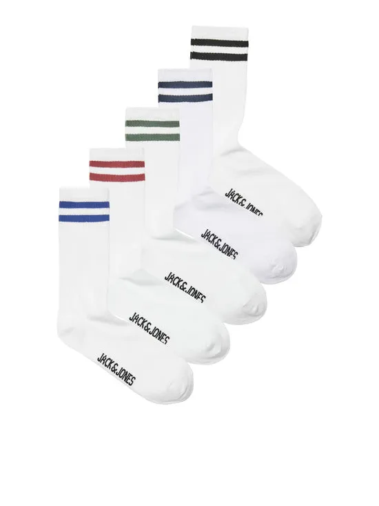 PACK DE 5 CALCETINES ALTO BLANCOS  JACFURY