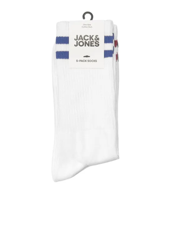 PACK DE 5 CALCETINES ALTO BLANCOS  JACFURY