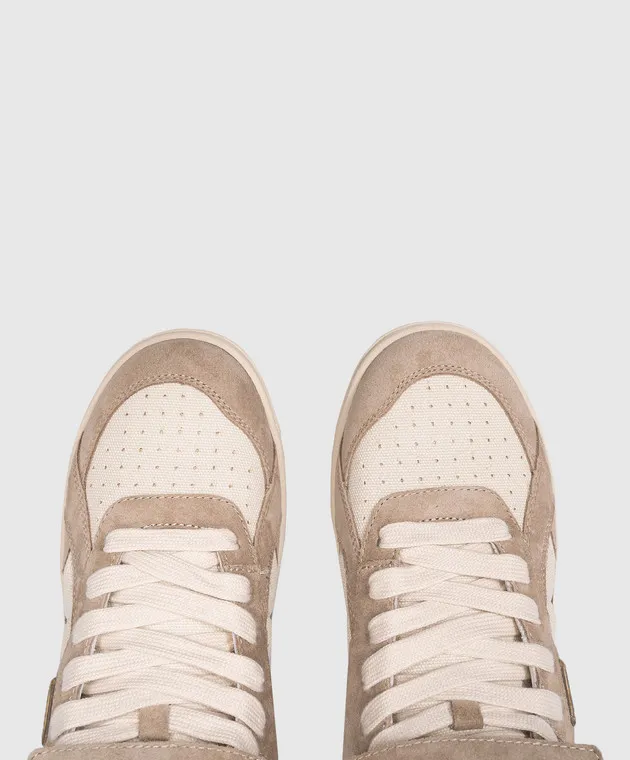 PALM ANGELS BEIGE COMBINED HIGHTOPS