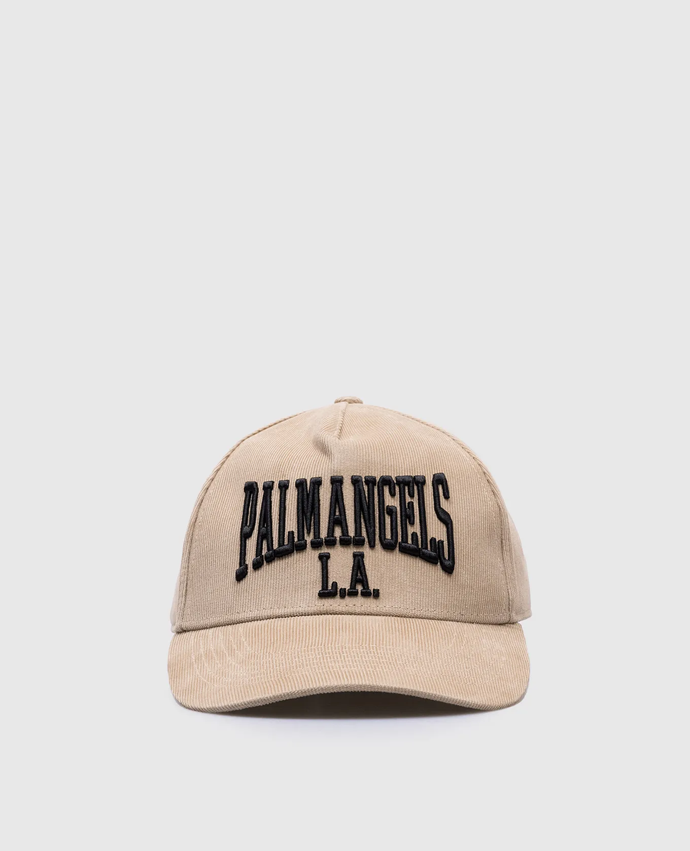 Palm Angels Beige corduroy cap with logo embroidery