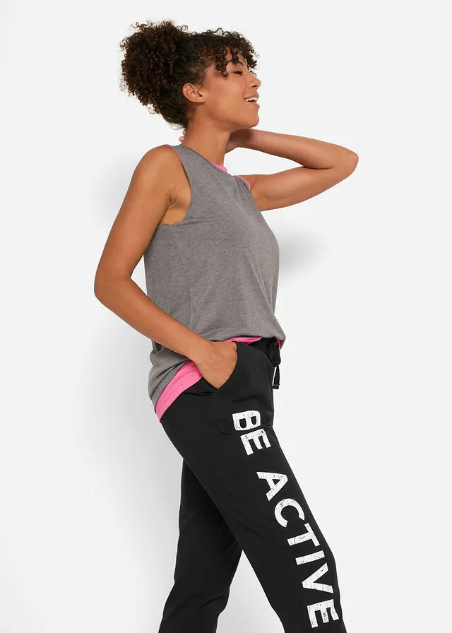 PANTALóN DE CHáNDAL DE ALGODóN CON ESTAMPADO Y CORTE HOLGADO NEGROBLANCO ESTAMPADO