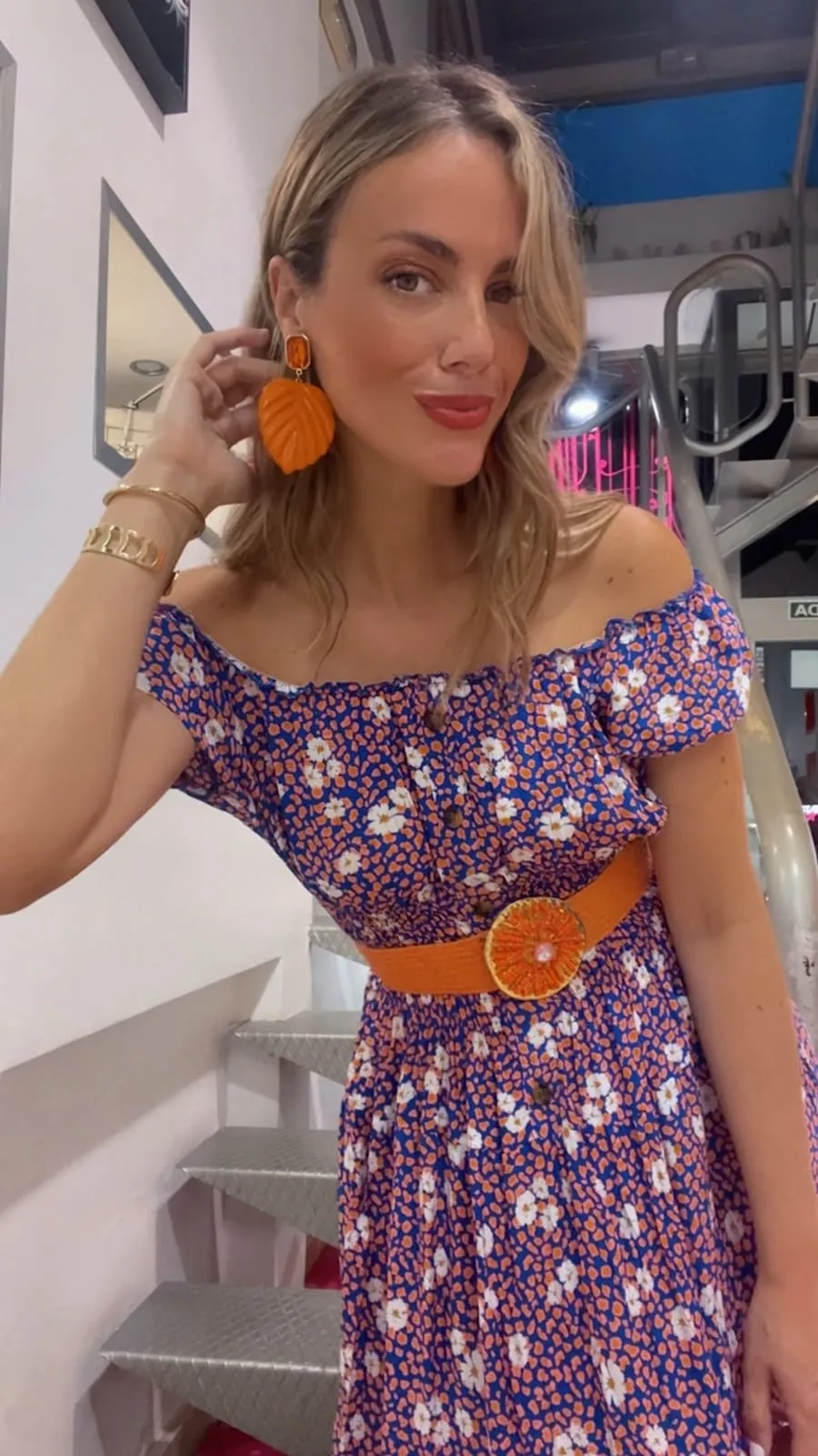 Pendientes Hoja Orange