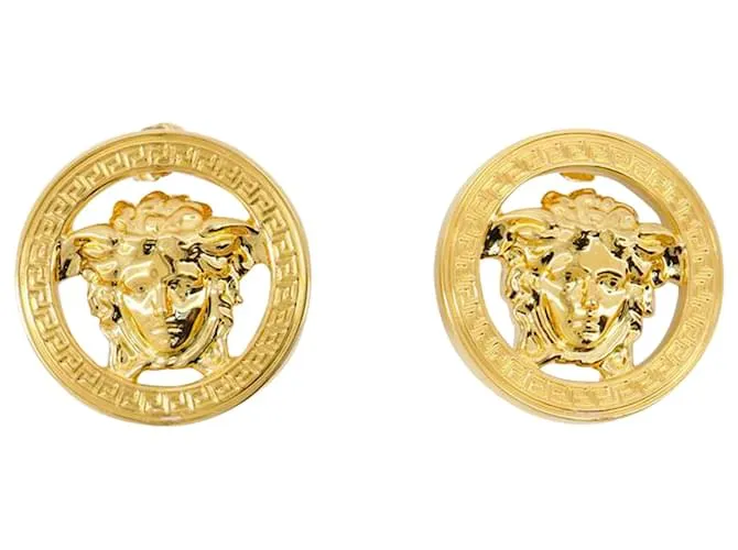 PENDIENTES MEDUSA 95  VERSACE  METAL  ORO DORADO METáLICO 
