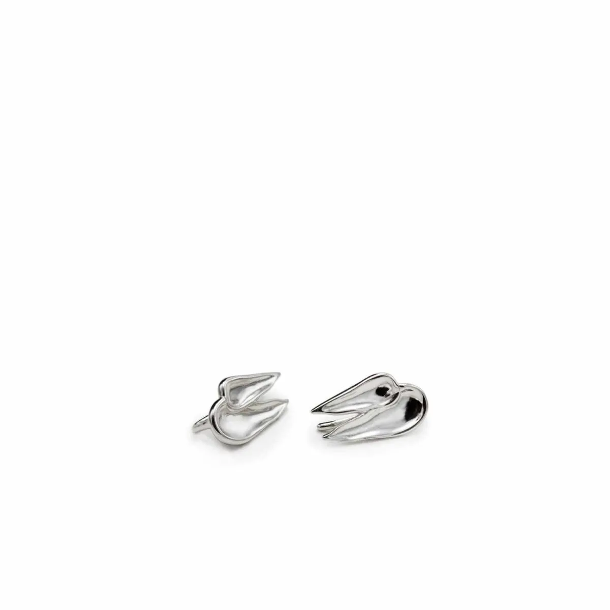 Pendientes trepadores en plata diseo pincelada