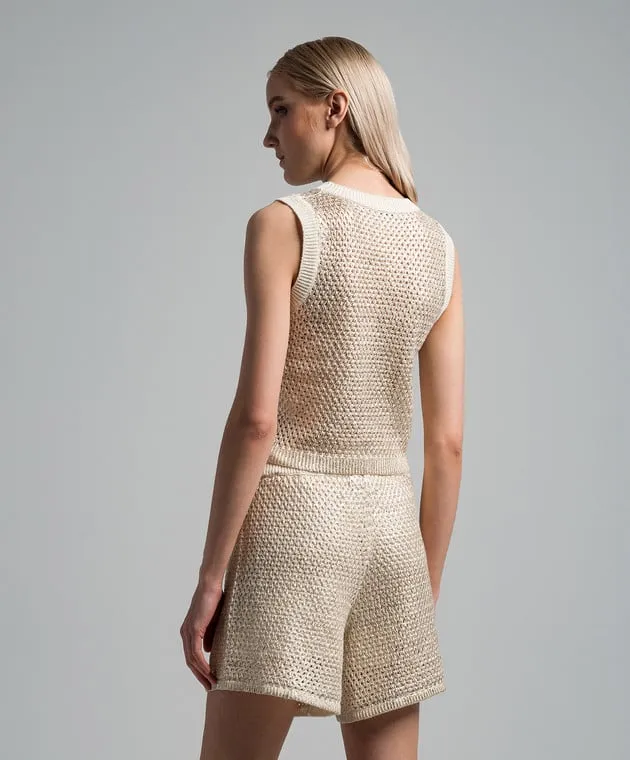 Peserico Beige openwork top