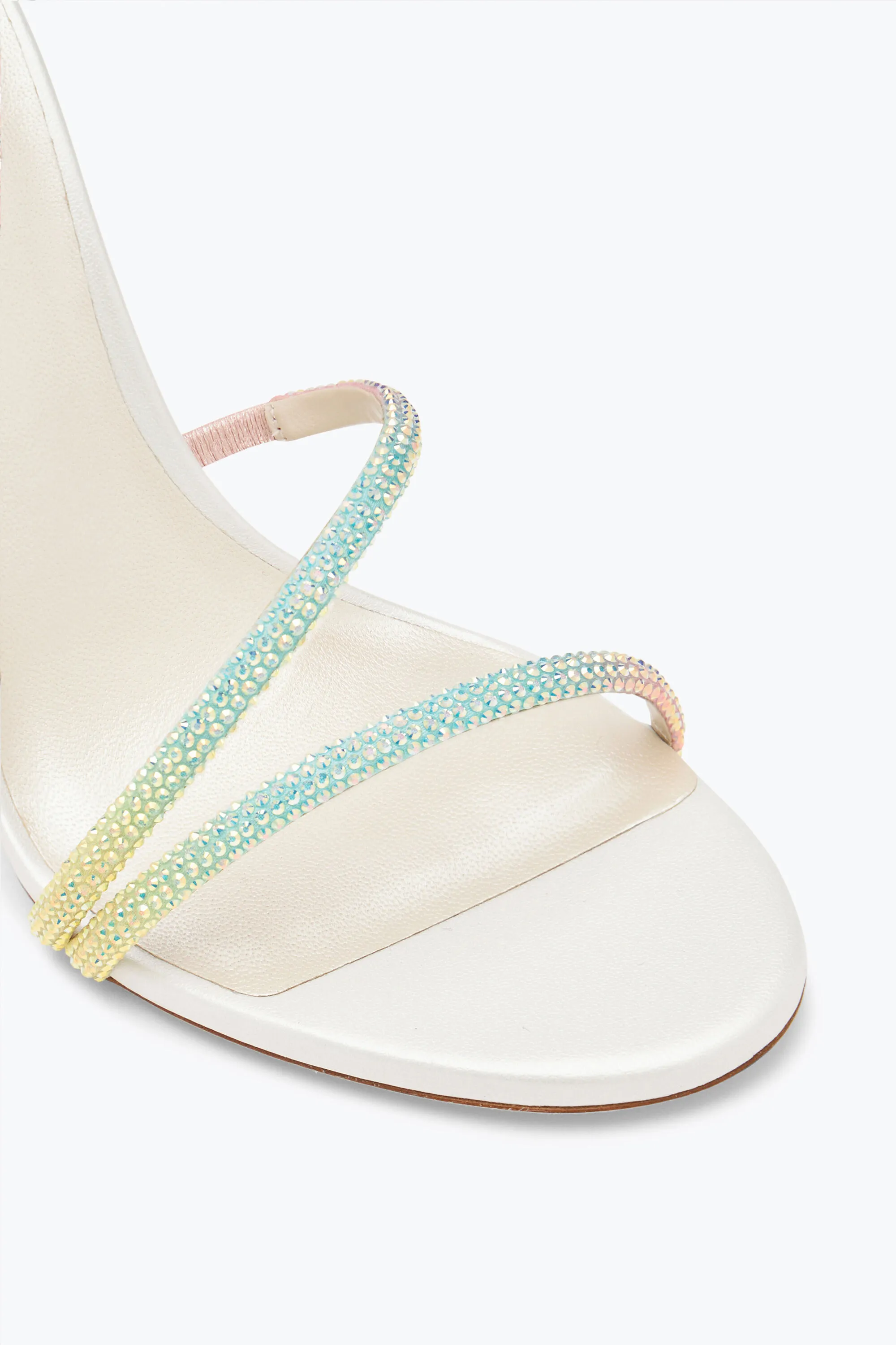 Sandalia Margot Burano blanca con cristales en dégradé 105