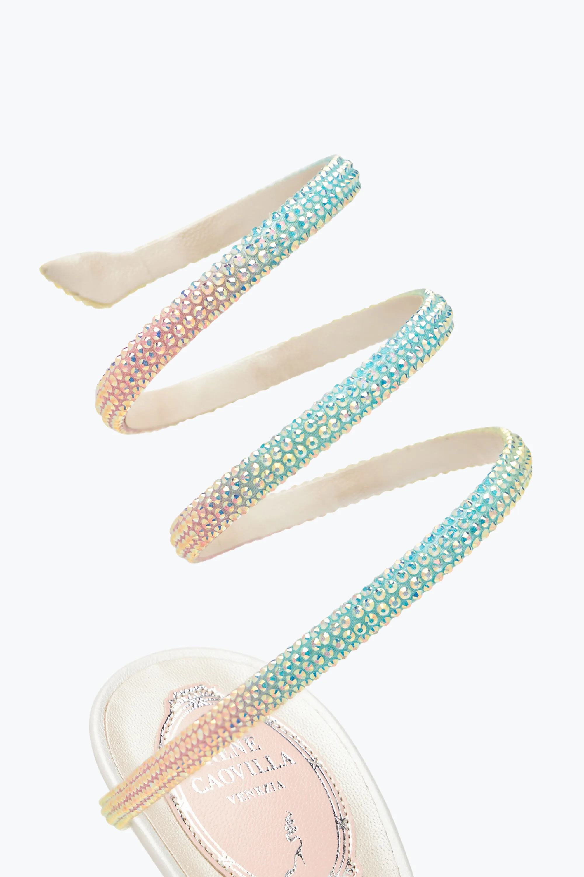 Sandalia Margot Burano blanca con cristales en dégradé 105