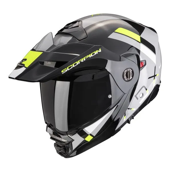 SCORPION ADX2 GALANE GREY BLACK NEON YELLOW + KIT BLUETOOTH LOKUI K30 