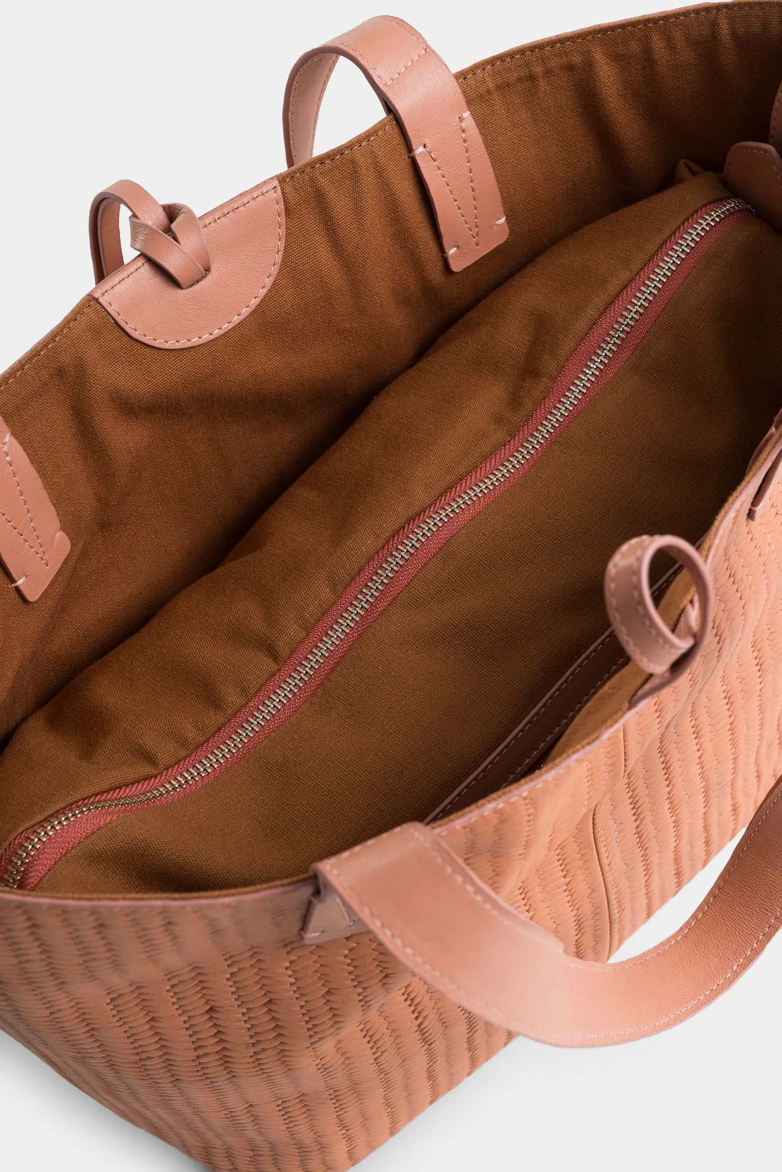 Shopping luca doble faz de cuero para mujer contraste