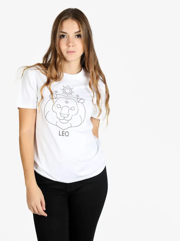 Solada Camiseta de manga corta mujer signo del zodiaco Leo