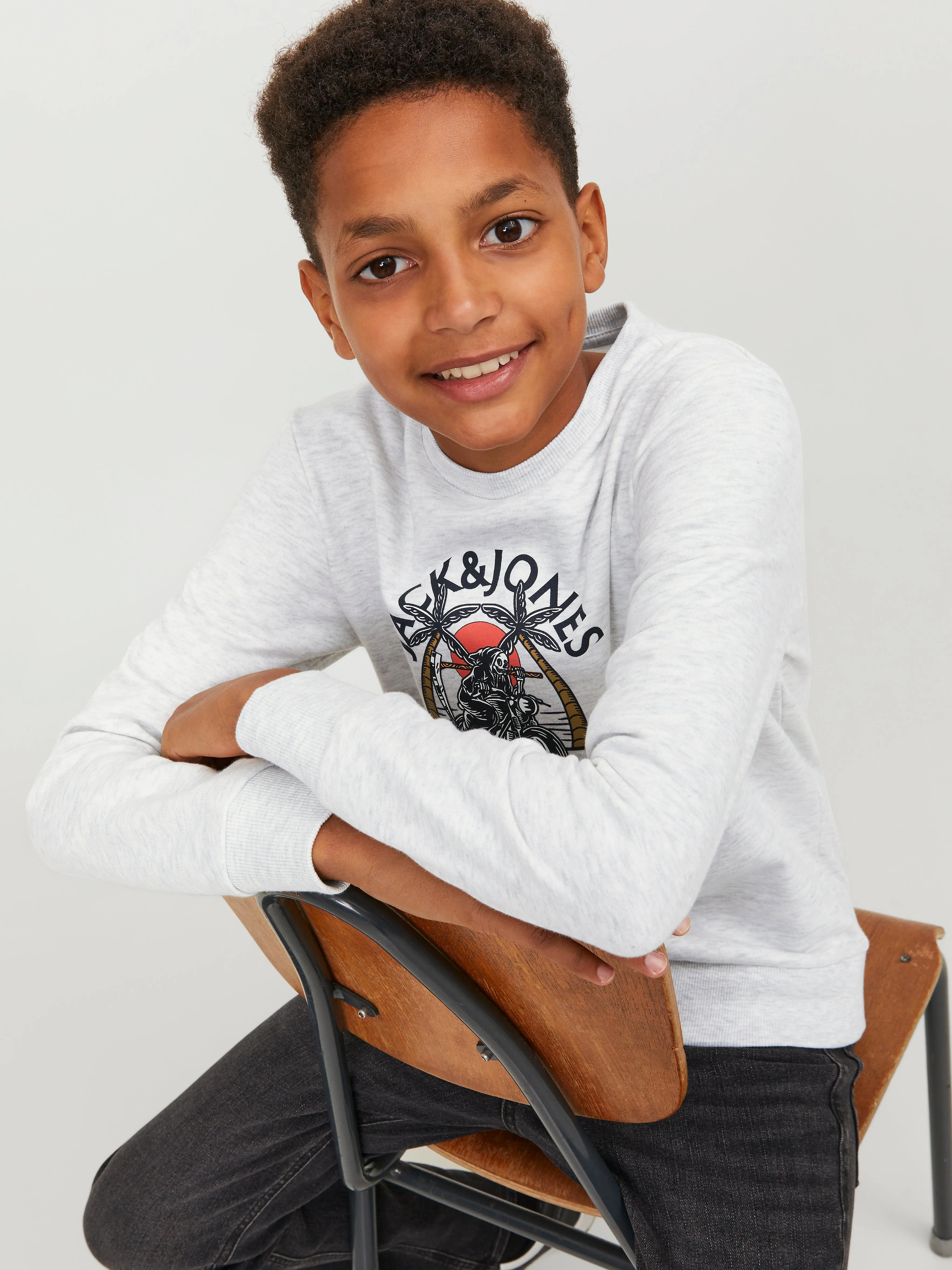 Sudadera Estampado Junior | Gris intermedio | Jack & Jones®