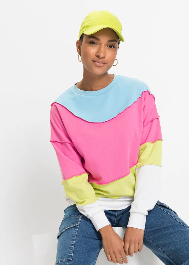 SUDADERA ROSA FLAMENCOVERDE MENTA DE RAYAS