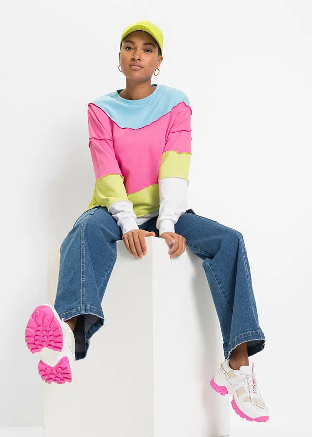 SUDADERA ROSA FLAMENCOVERDE MENTA DE RAYAS
