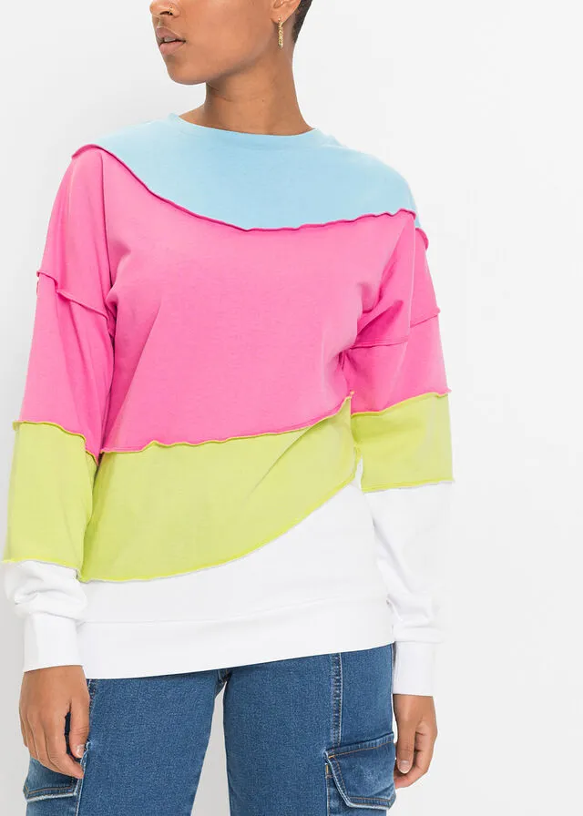 SUDADERA ROSA FLAMENCOVERDE MENTA DE RAYAS