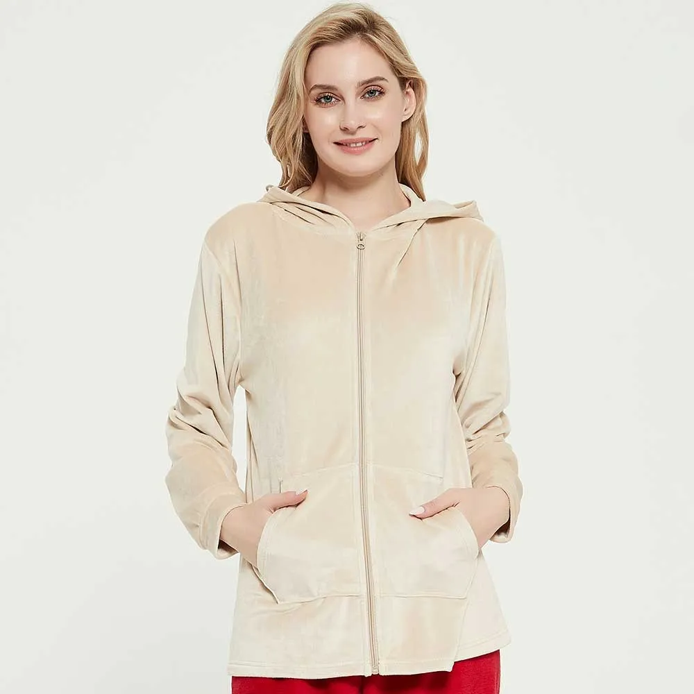 Sudadera Super soft Cremallera beige
