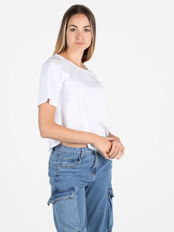 Sun Sun Camiseta asimétrica de algodón para mujer.