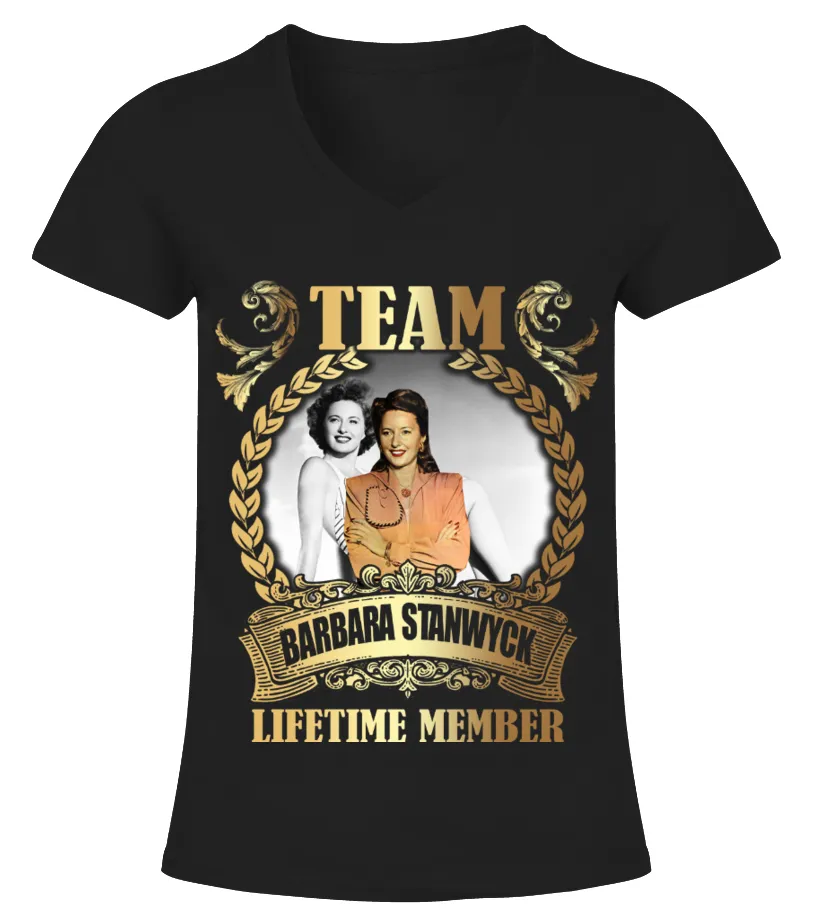 TEAM BARBARA STANWYCK  LIFETIME MEMBER CAMISETA CUELLO PICO MUJER