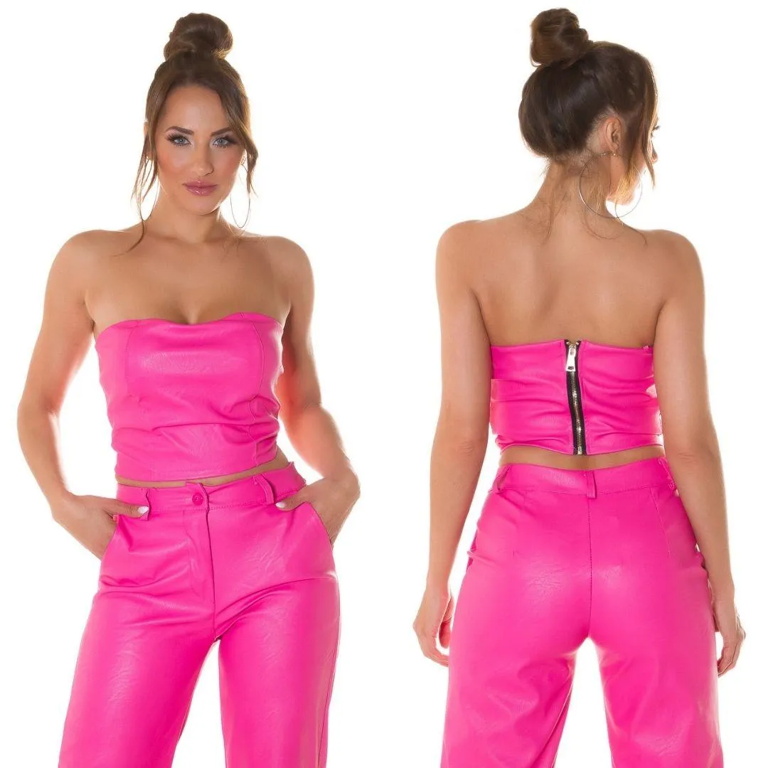 Top Bandeau polipiel Rosa
